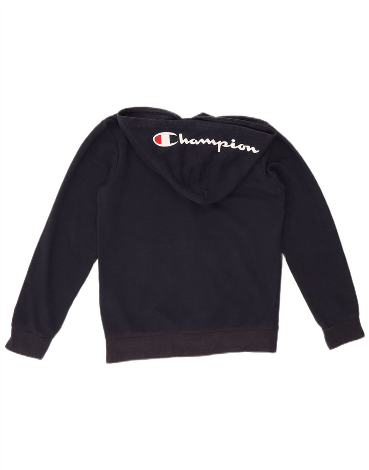 Felpa con cappuccio e zip grafica CHAMPION per ragazzi 9-10 anni medio blu navy
