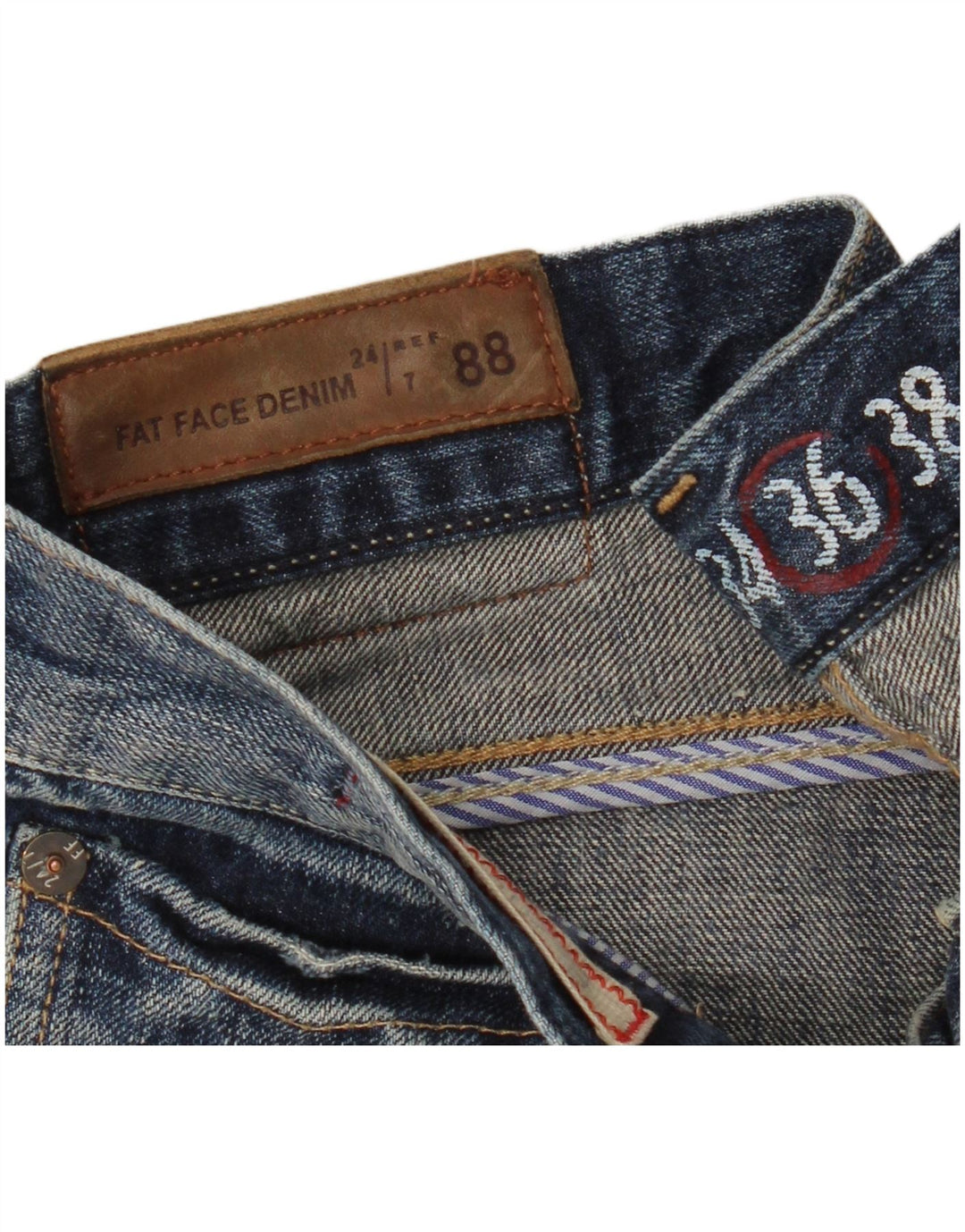Jeans bootcut da uomo Fat Face W36 L32 cotone blu navy