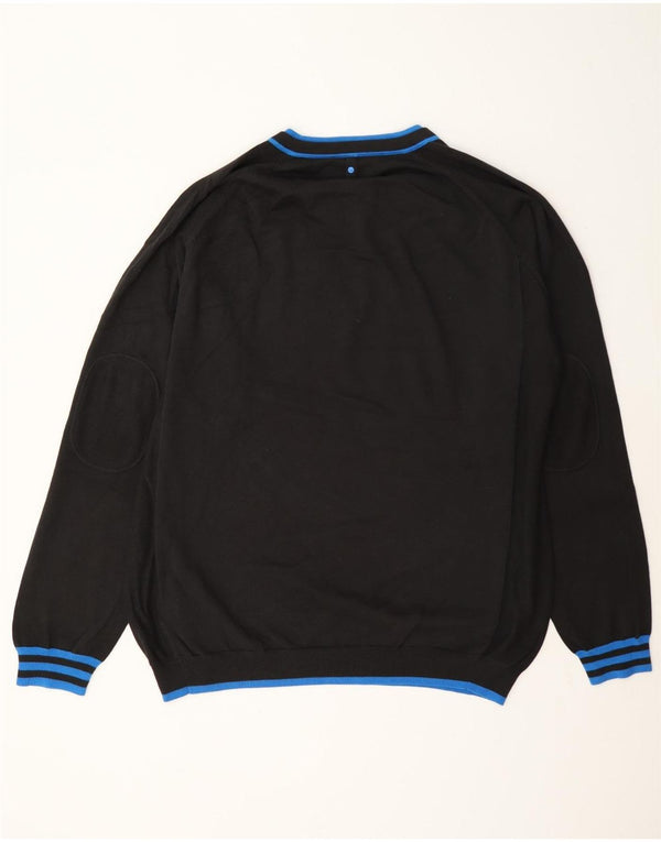 Maglione Adidas da uomo con scollo a V XL in cotone a righe nere