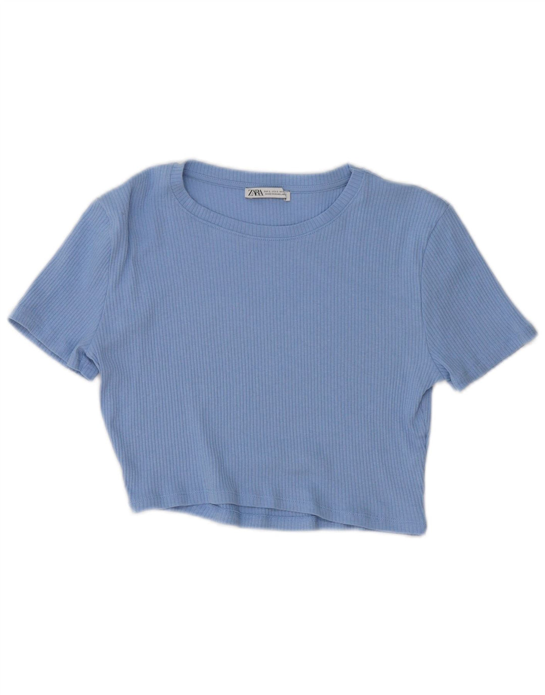 ZARA T-shirt corta da donna Top UK 14 grande blu