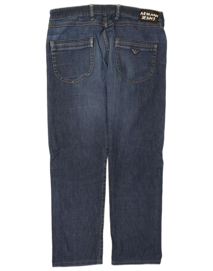 Jeans dritti da uomo Armani W34 L30 in cotone blu navy