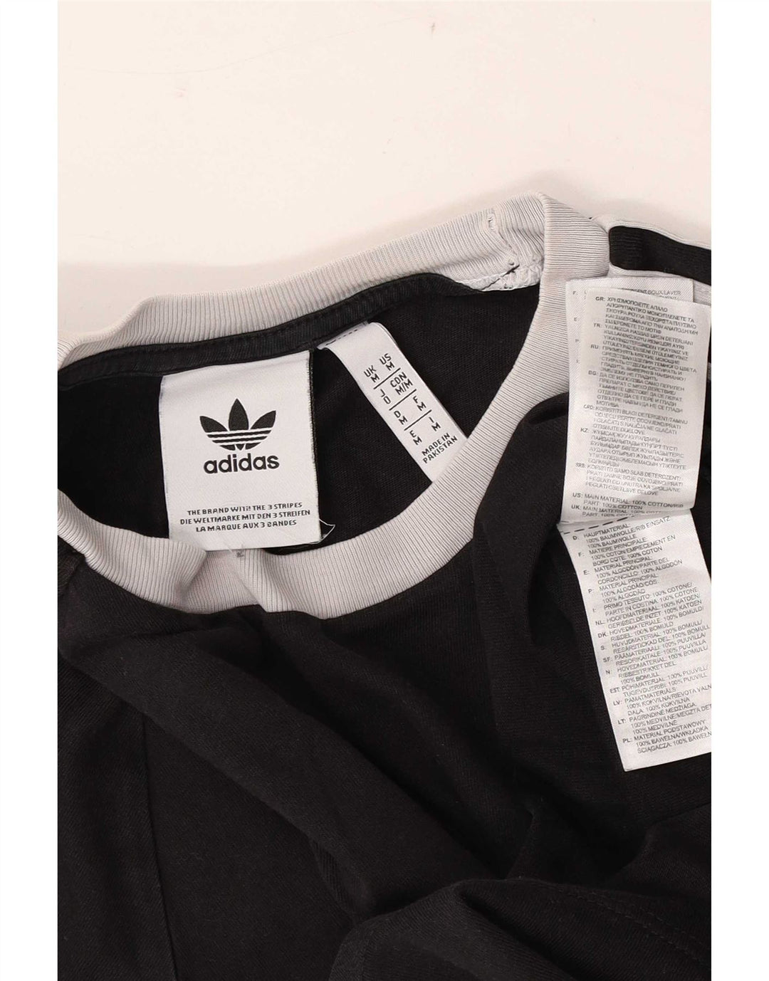 T-shirt Adidas da uomo Top media in cotone nero
