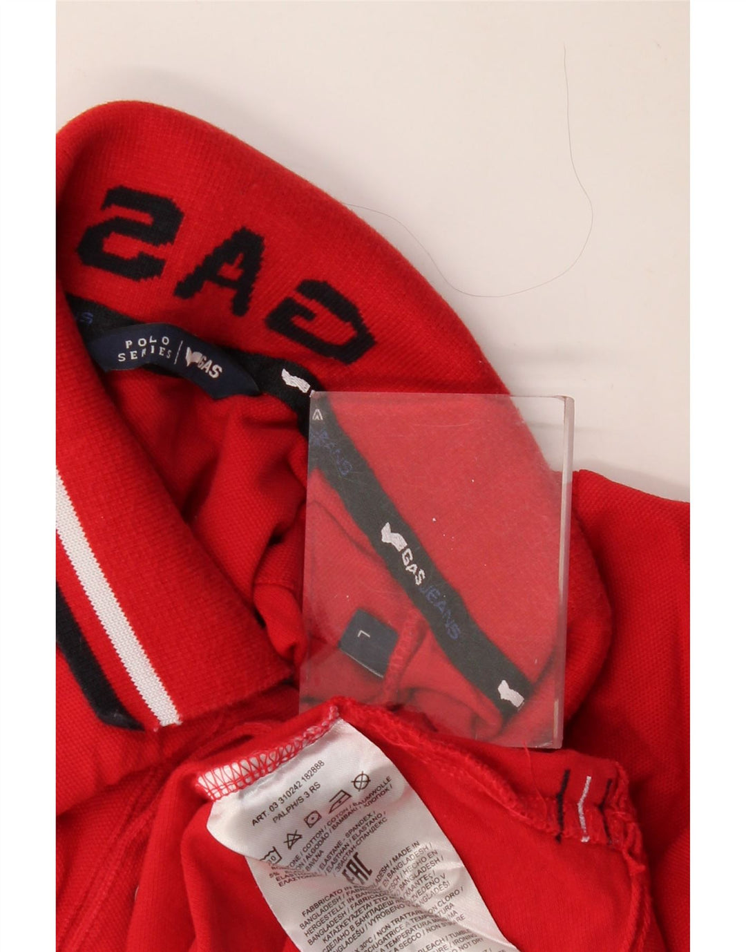 Polo GAS Bambino 15-16 Anni Large Rossa in Cotone