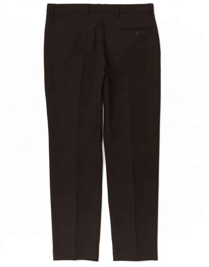 Pantaloni da abito regolari da uomo Marks & Spencer W36 L33 poliestere nero