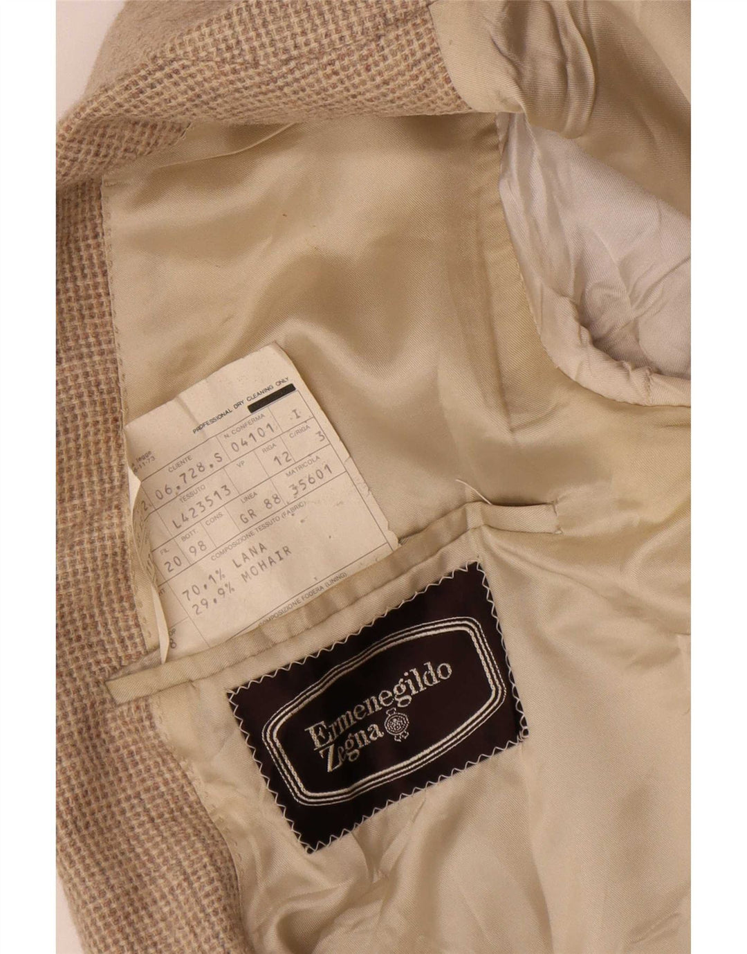 Giacca Blazer da Uomo Ermenegildo Zegna IT 46 Piccolo Pied De Poule Marrone