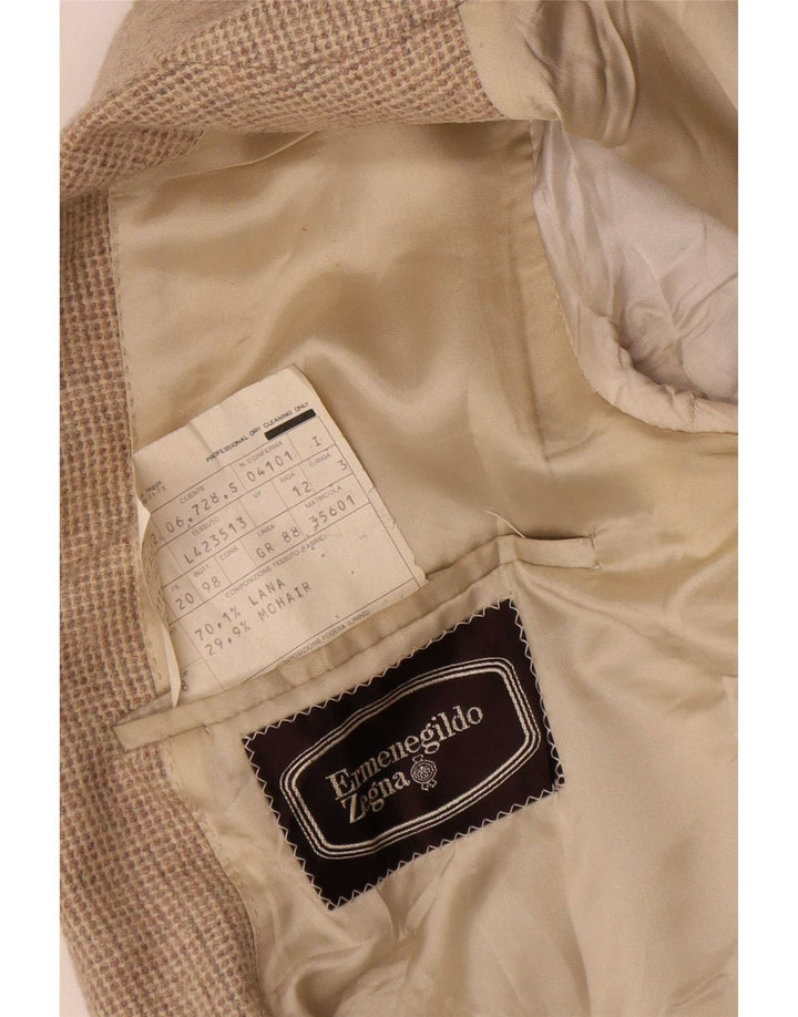 Giacca Blazer da Uomo Ermenegildo Zegna IT 46 Piccolo Pied De Poule Marrone