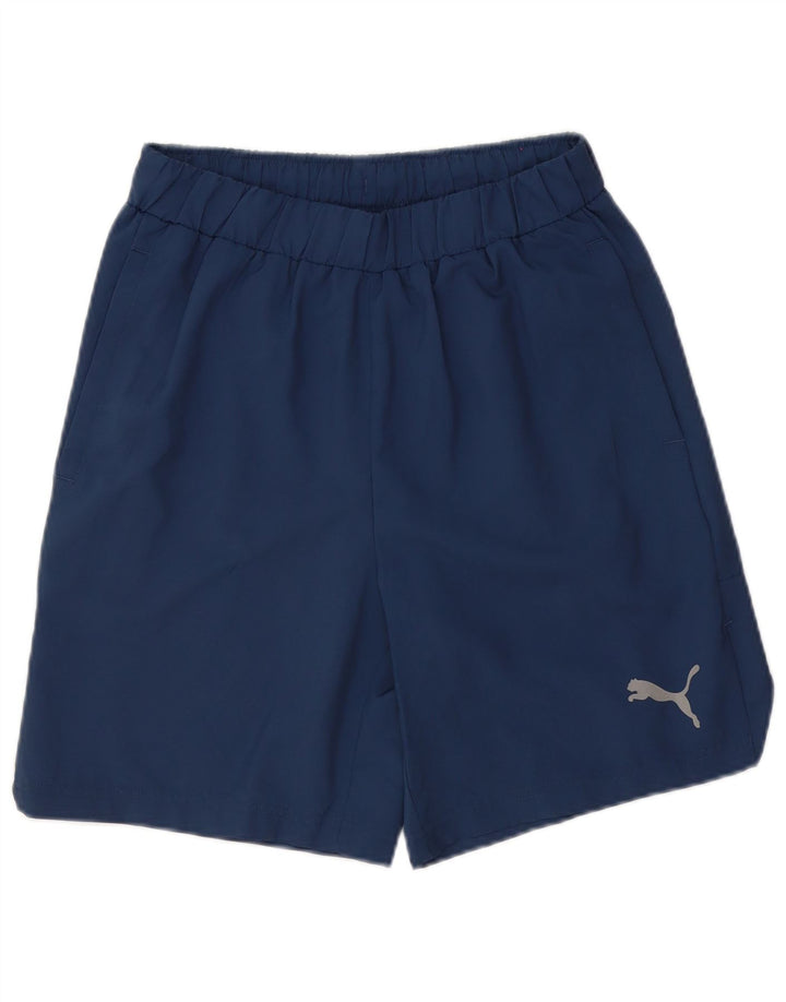 Pantaloncini sportivi grafici da uomo Puma piccoli in poliestere blu navy