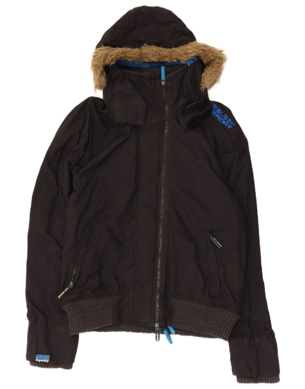 Giacca a vento con cappuccio da uomo Superdry The Windbomber UK 40 Large Nera