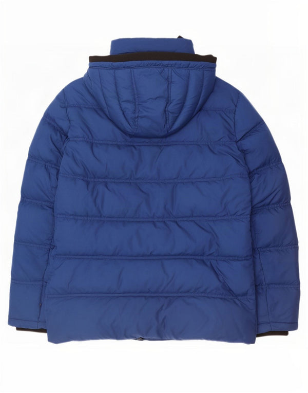 Giacca imbottita con cappuccio da uomo Tommy Hilfiger UK 40 Large Blu Poliestere