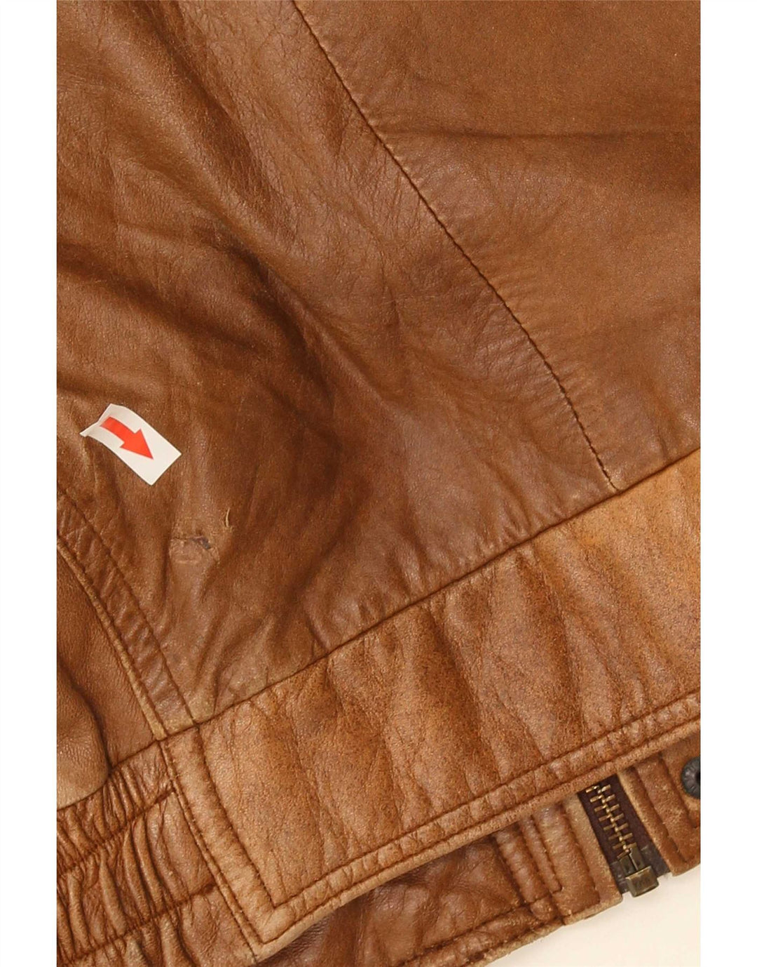 Giacca in pelle vintage da uomo IT 56 2XL Marrone