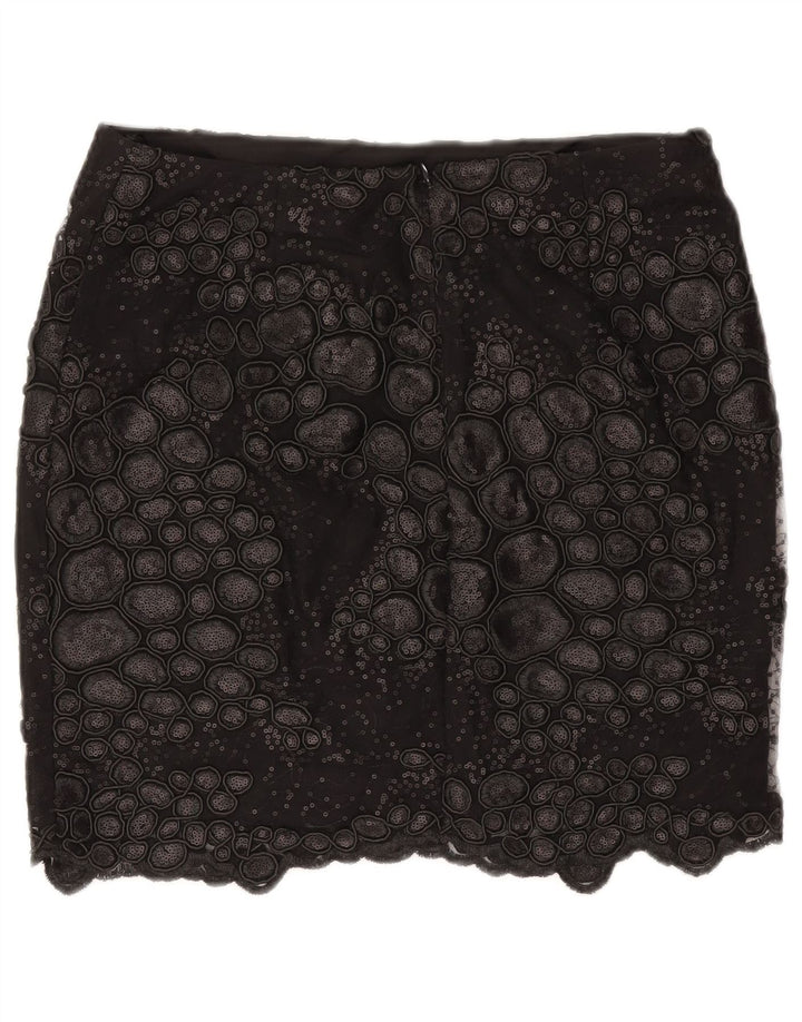 Minigonna da donna Reiss con motivo astratto W30 poliestere nero medio