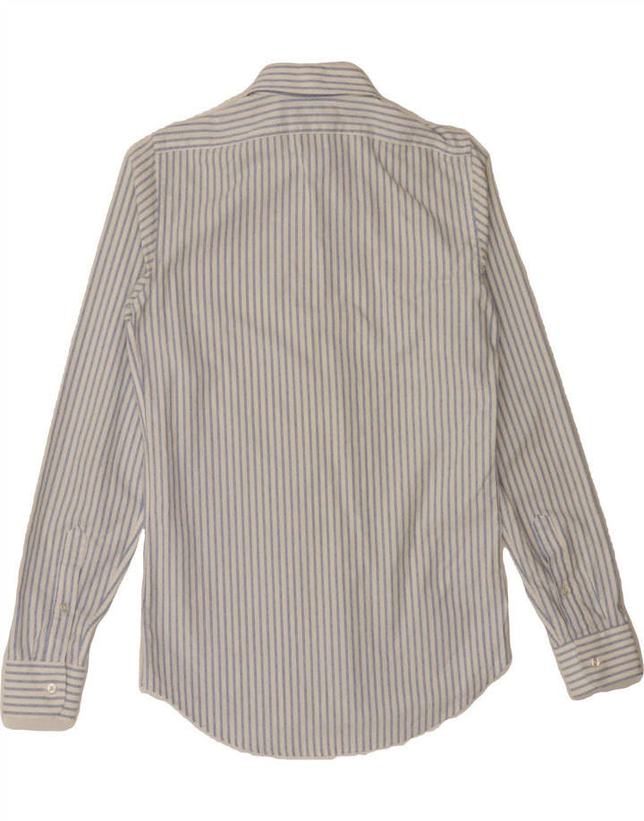 ZARA Mens Slim Fit Shirt Small Blue Striped Cotton Vintage Zara and Second-Hand Zara from Messina Hembry 