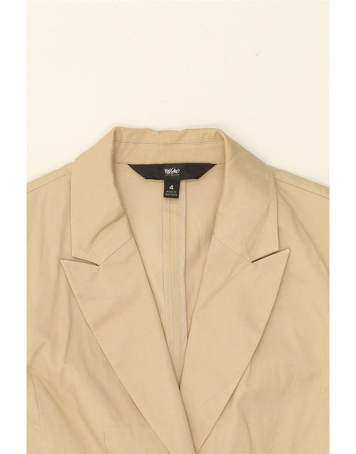 MOSSIMO Womens 1 Button Blazer Jacket US 4 Small Beige Cotton Vintage Mossimo and Second-Hand Mossimo from Messina Hembry 