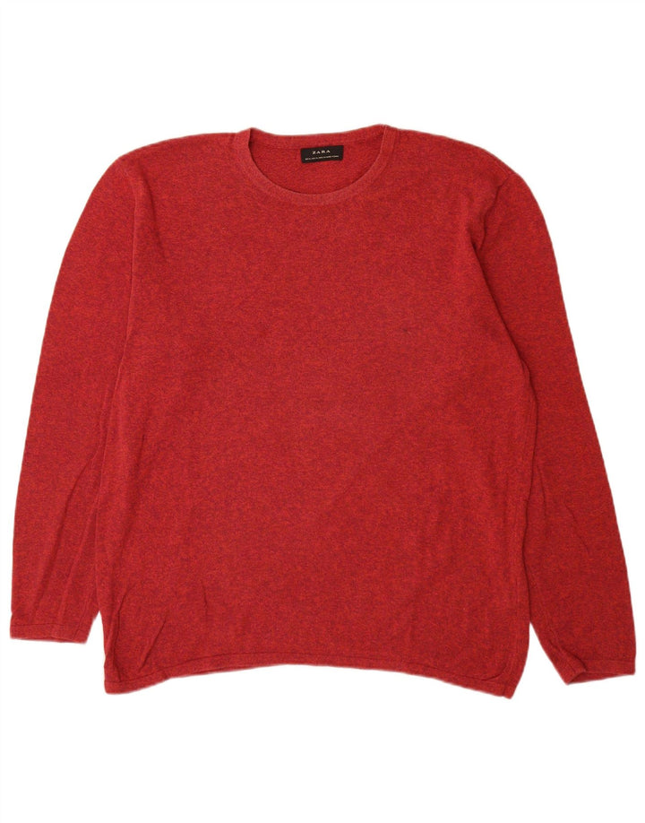Maglione maglione girocollo da uomo Zara XL in cotone rosso