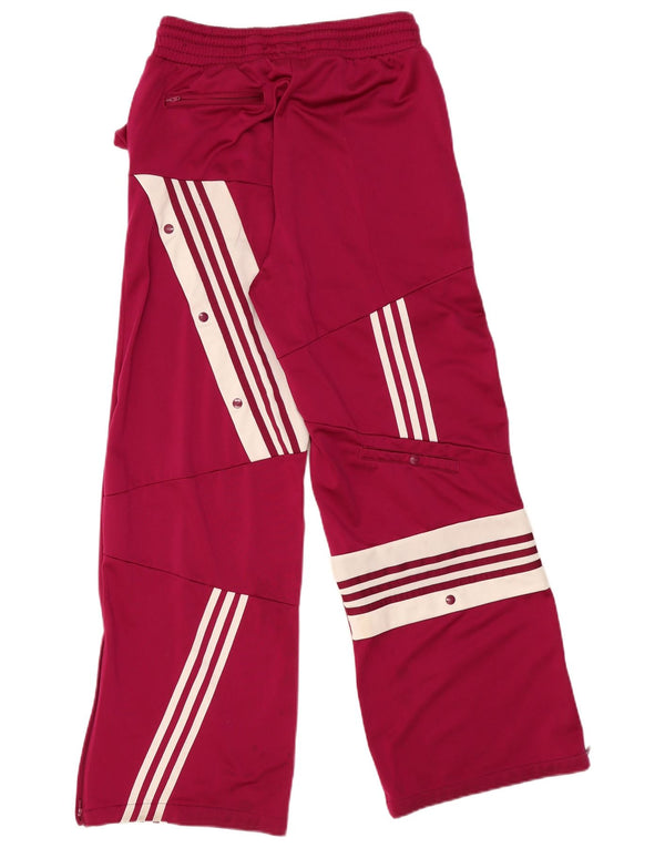 Adidas Womens Cargo Tracksuit Trousers UK 14 Medium Burgundy Colourblock