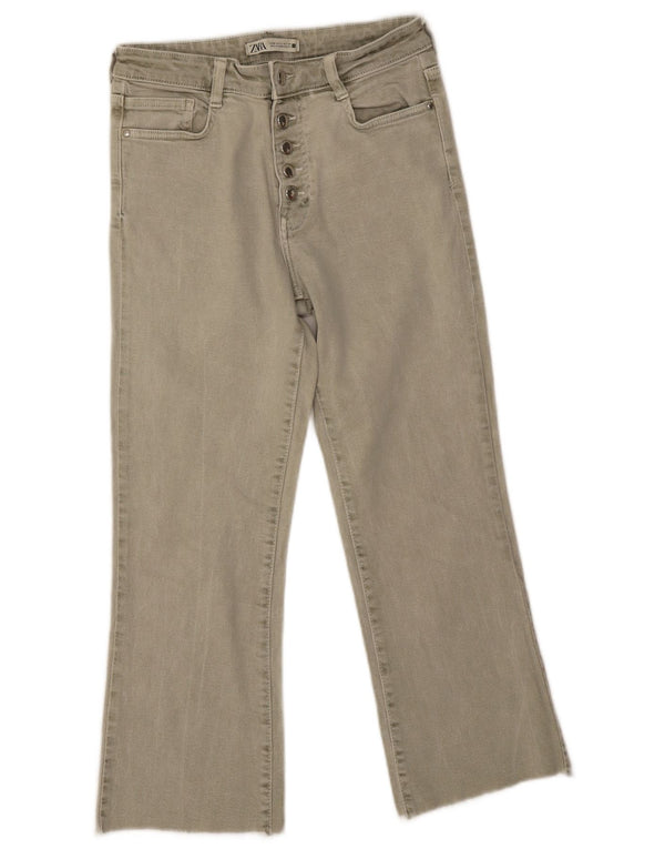 Jeans dritti da donna Zara EU 38 Small W28 L25 Cotone verde
