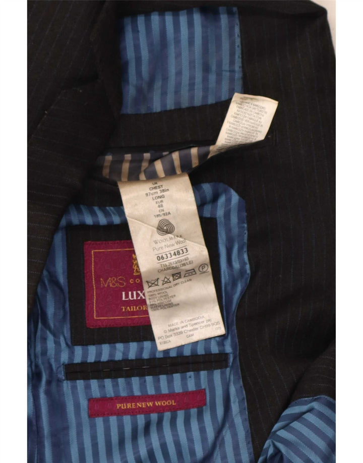 Giacca blazer a 2 bottoni da uomo Marks & Spencer UK 38 gessato grigio medio