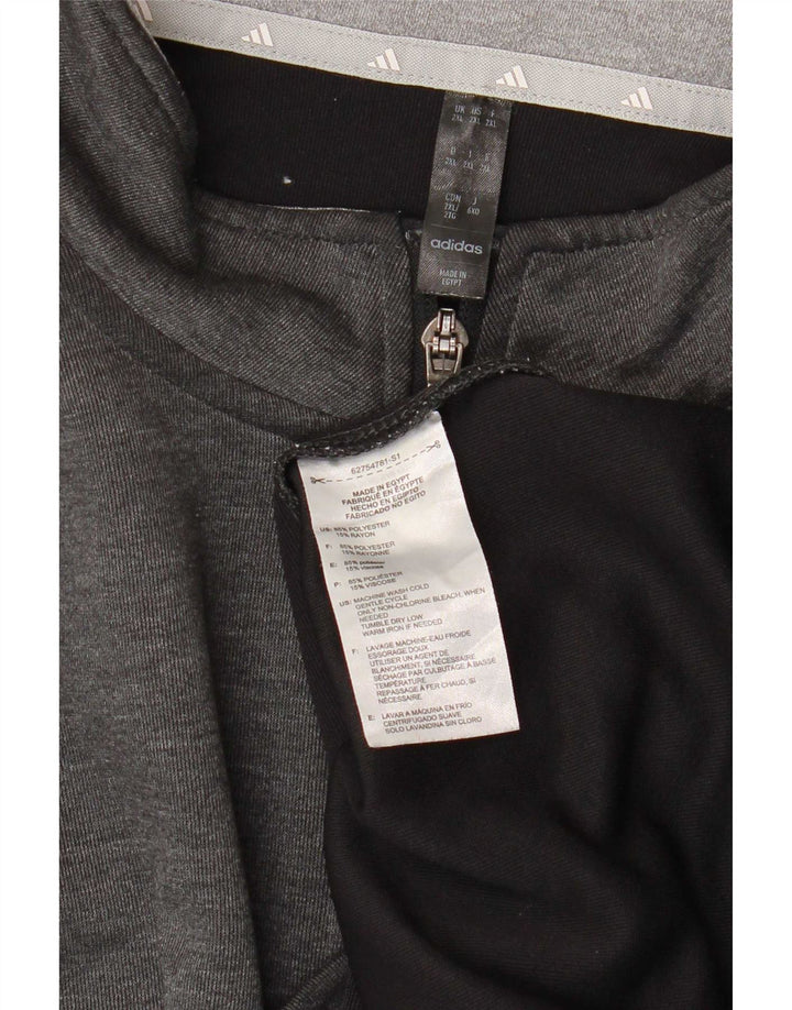Giacca da tuta da uomo Adidas 2XL in poliestere grigio