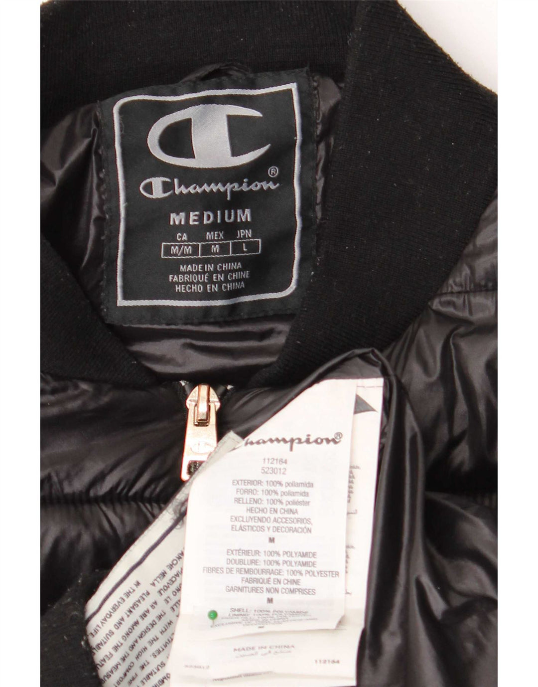 Cappotto imbottito da uomo Champion UK 38 medio nero in poliammide