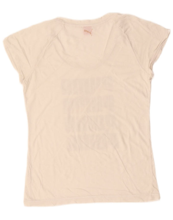 T-shirt grafica da donna Puma UK 12 Medium Bianca