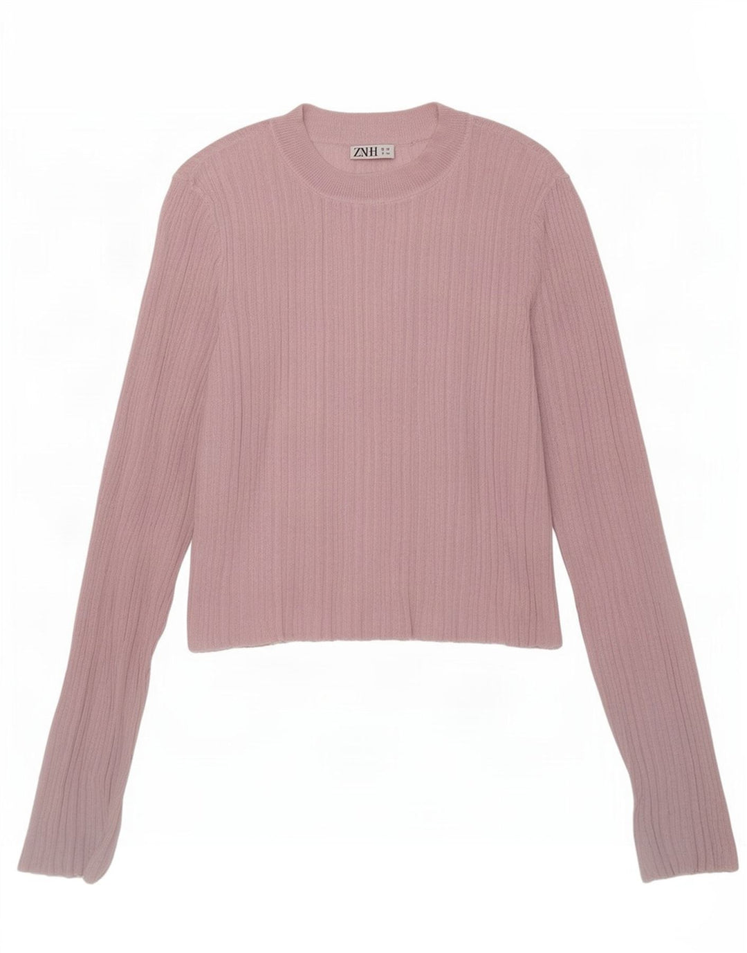 Top corto da donna Zara a maniche lunghe UK 12 Viscosa rosa medio