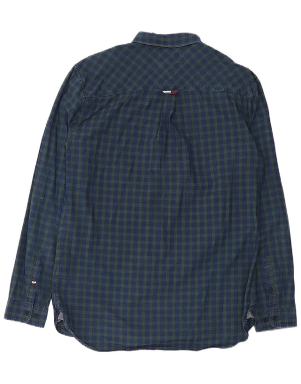 Tommy Hilfiger Uomo Regular Fit Camicia Large Blu in cotone a quadretti