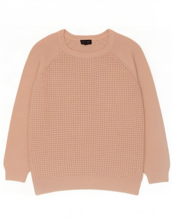 Topshop Maglione da donna con scollo a barchetta UK 12 Cotone rosa medio
