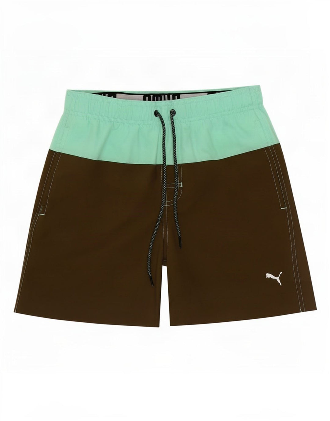 Pantaloncini da bagno grafici da uomo Puma XS Khaki Colourblock in poliestere