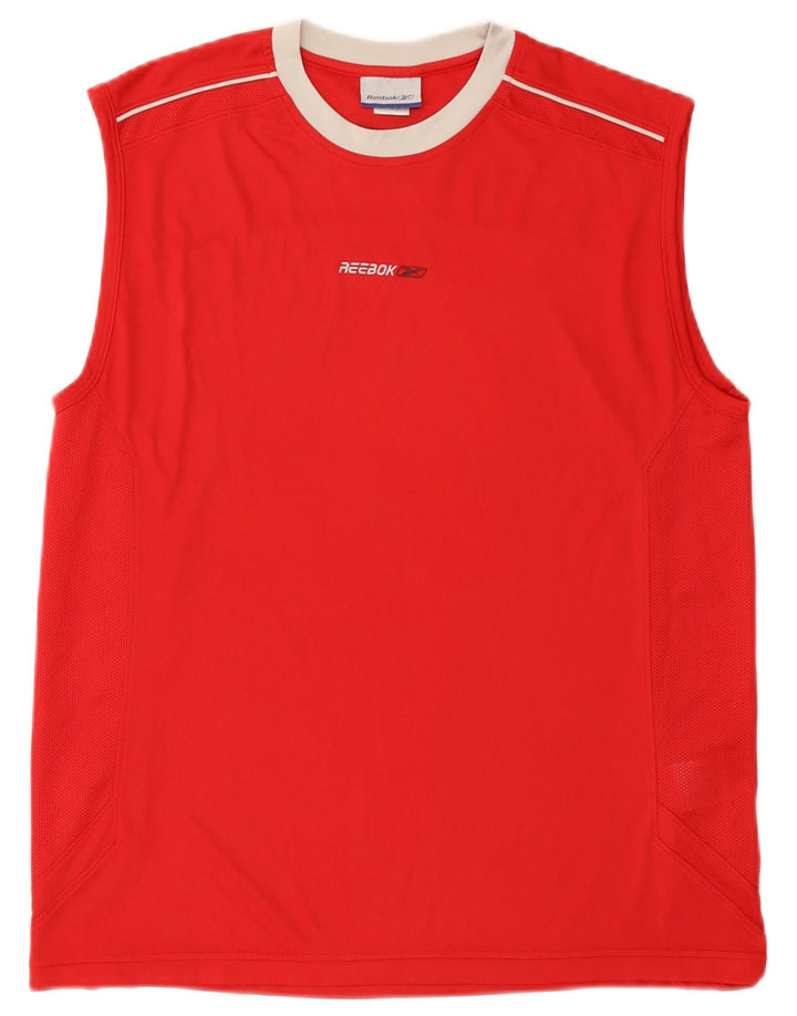 Canotta Reebok da uomo rosso medio in poliestere