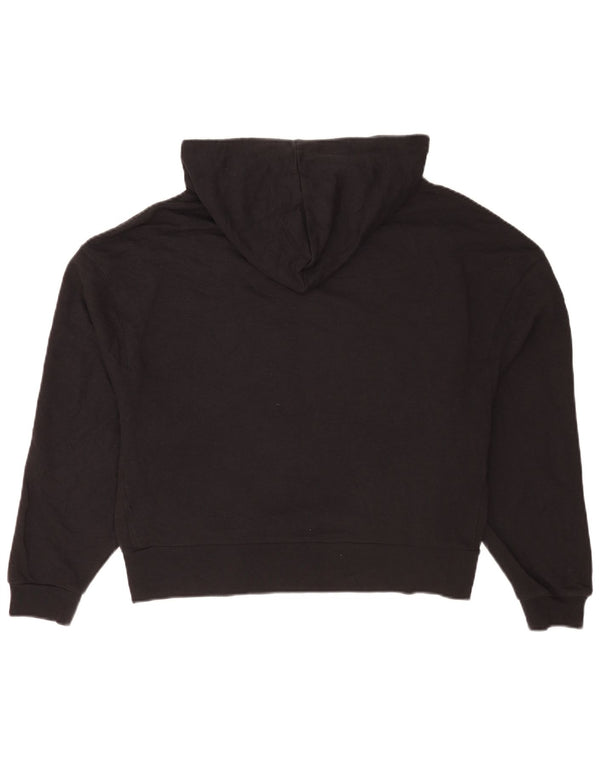 Maglione con cappuccio oversize grafico da donna Dkny UK 10 piccolo cotone nero