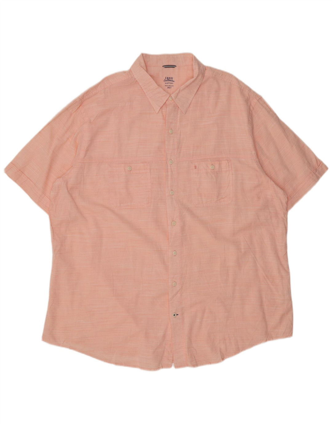 Camicia a maniche corte da uomo IZOD Salt Water 2XL cotone gessato rosa