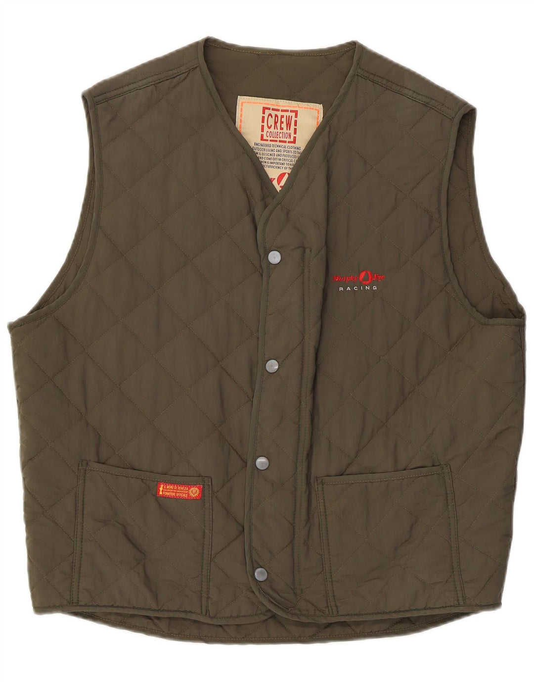 Gilet trapuntato da uomo MURPHY & NYE UK 40 Large Khaki Poliammide
