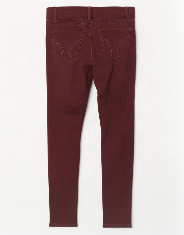 Jeans skinny corti Hollister da donna US 0 XS W24 L26 cotone bordeaux