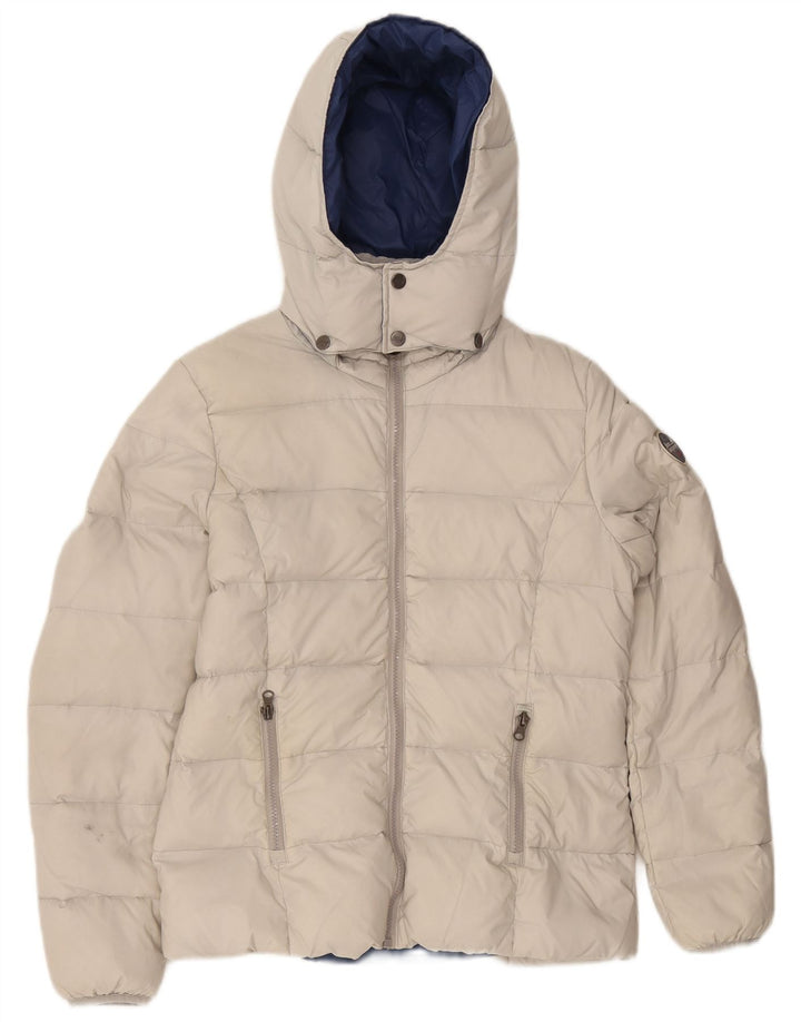 Giacca imbottita con cappuccio da donna Best Company UK 14 nylon bianco medio
