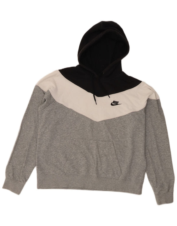 Maglia con cappuccio da donna Nike UK 14 Cotone color block grigio medio