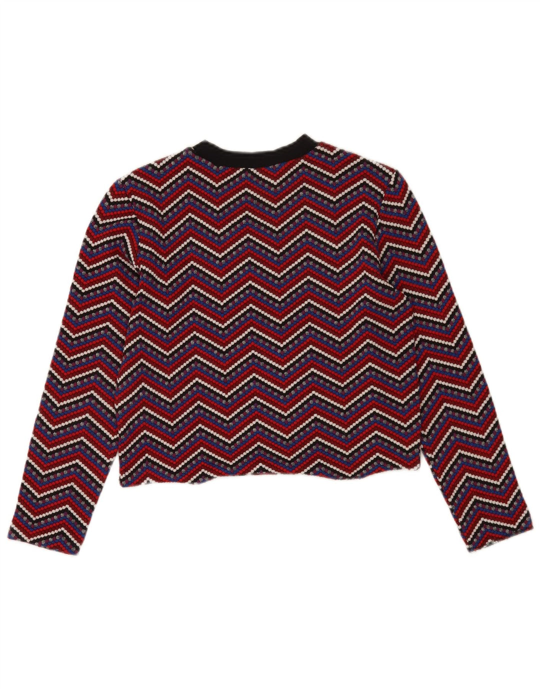 Top corto da donna Zara a maniche lunghe UK 12 Chevron medio multicolore