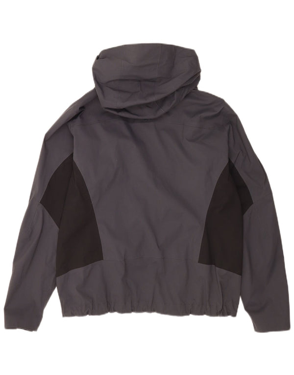 Giacca antipioggia con cappuccio da donna Jack Wolfskin UK 18/20 XL Blu navy color block