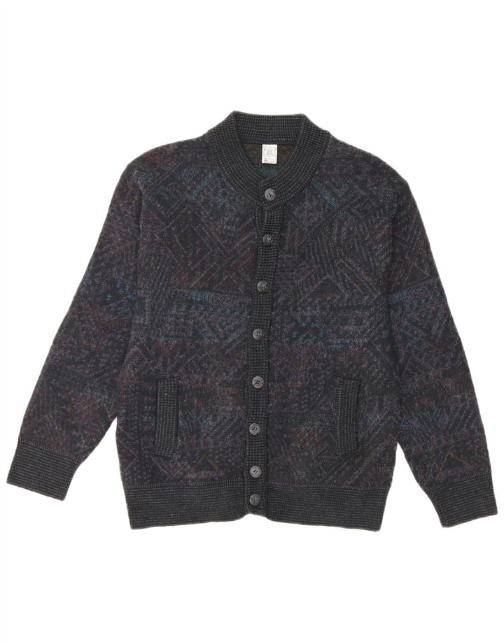 Maglione cardigan da uomo Maglificio piccolo acrilico geometrico grigio