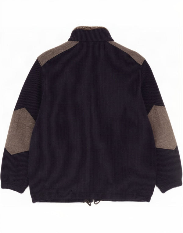 Colmar Maglione cardigan da uomo XL in lana color block blu navy
