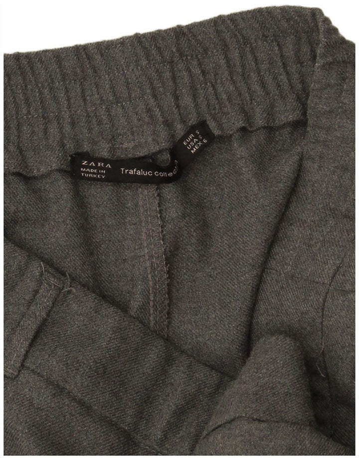 Pantaloni chino a gamba larga da donna Zara piccoli W26 L25 grigi