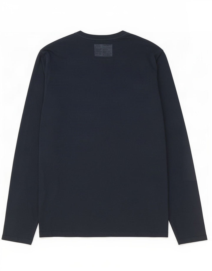 Top grafico da uomo Superdry a maniche lunghe in cotone blu navy grande