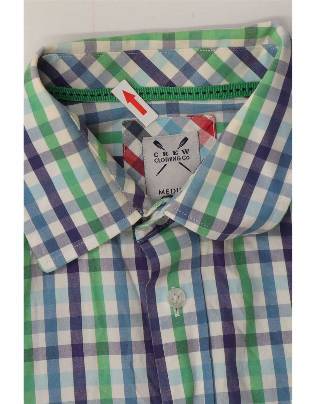 Crew Clothing Camicia da uomo dalla vestibilità classica, in cotone a quadretti multicolore medio