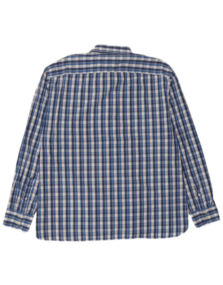 TOMMY HILFIGER Mens Shirt 2XL Blue Check Cotton