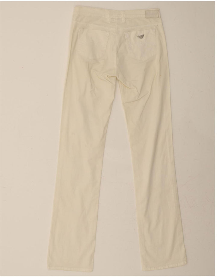ARMANI Womens Straight Casual Trousers W27 L34 Off White Vintage Armani and Second-Hand Armani from Messina Hembry 