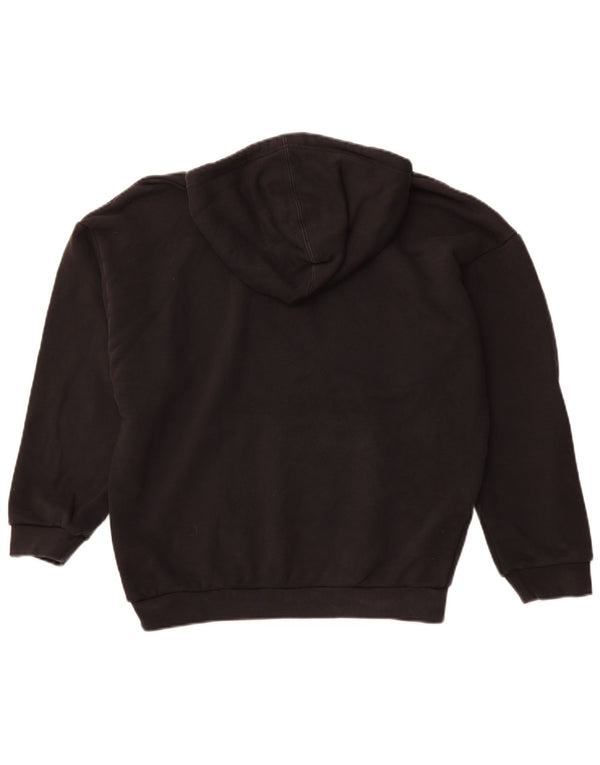 Maglione con cappuccio grafico da donna vestibilità ampia ADIDAS UK 14 grande cotone nero