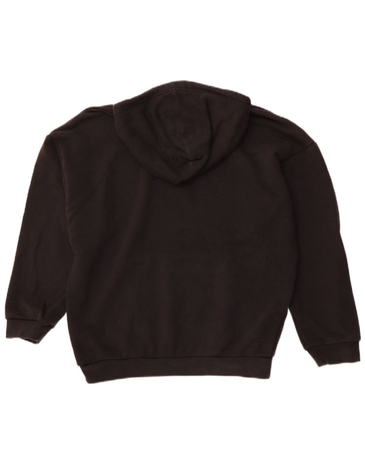 Maglione con cappuccio grafico da donna vestibilità ampia ADIDAS UK 14 grande cotone nero