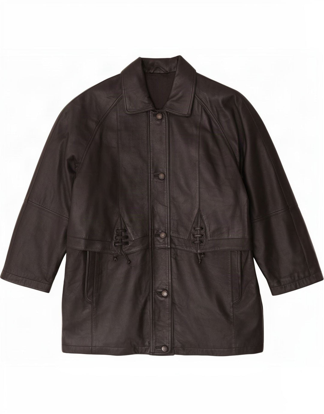 Cappotto in pelle da donna C&A UK 16 grande nero