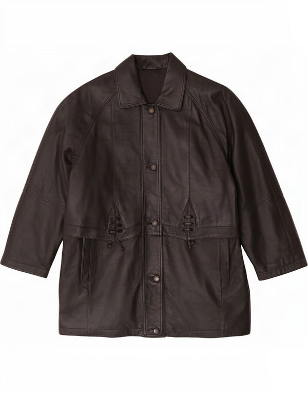 Cappotto in pelle da donna C&A UK 16 grande nero