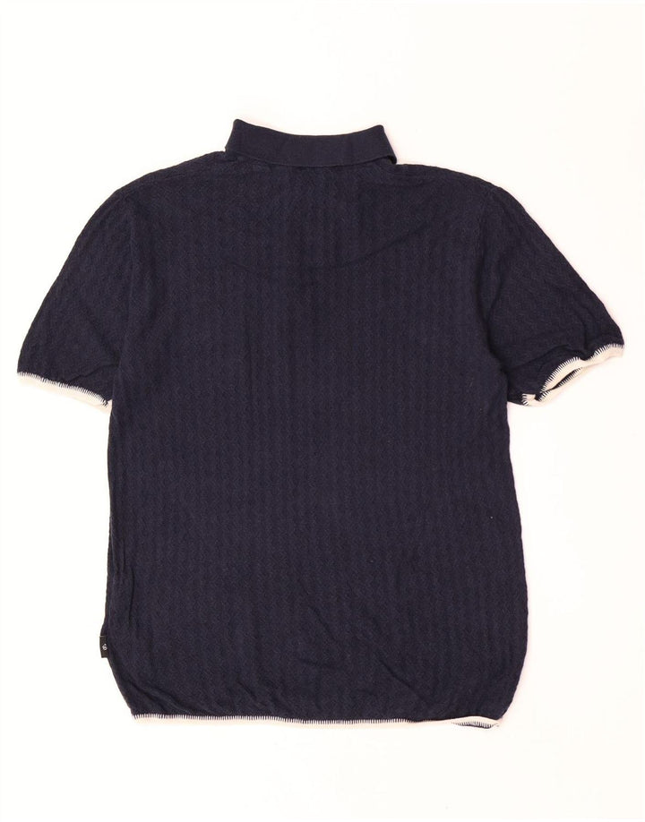 Maglione maglione da uomo con collo alto Ted Baker taglia 3 medio blu navy