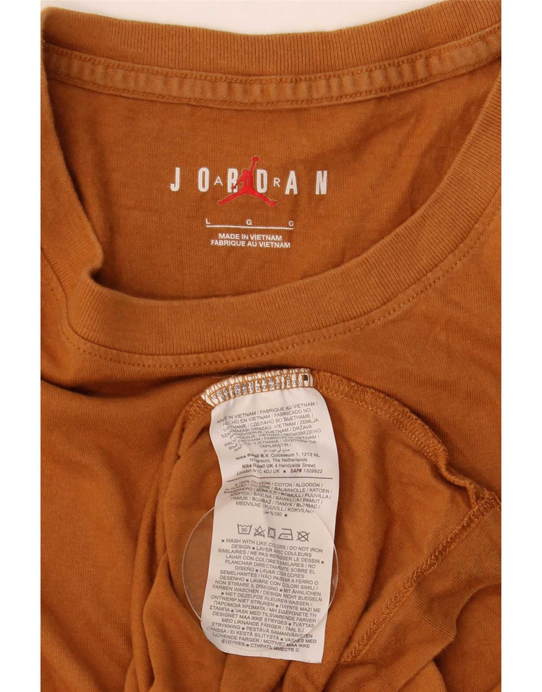 T-shirt da uomo Jordan Top grande in cotone marrone